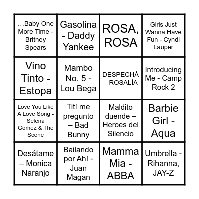 BINGO MUSICAL Bingo Card