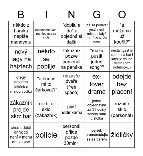 STANDARD CAFÉ BINGO - 1. LEDNA 2024 Bingo Card