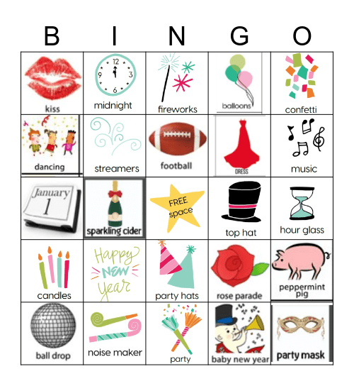 New Years Eve Bingo 2023 California Bingo Card