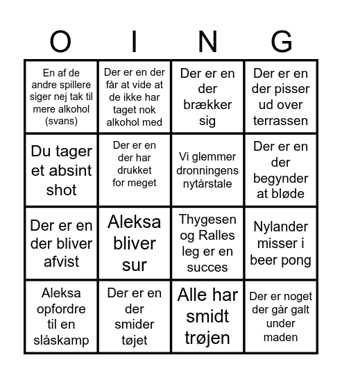 OG Nytårsbingo Card