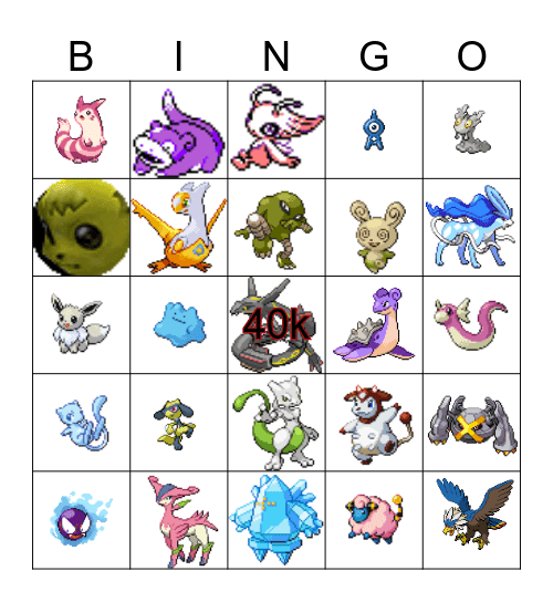 save me Bingo Card