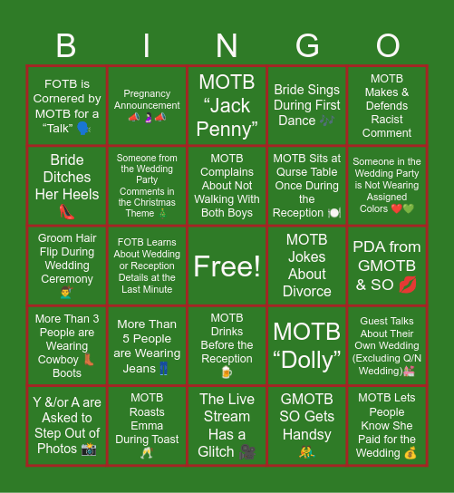 E&BWW Bingo Card