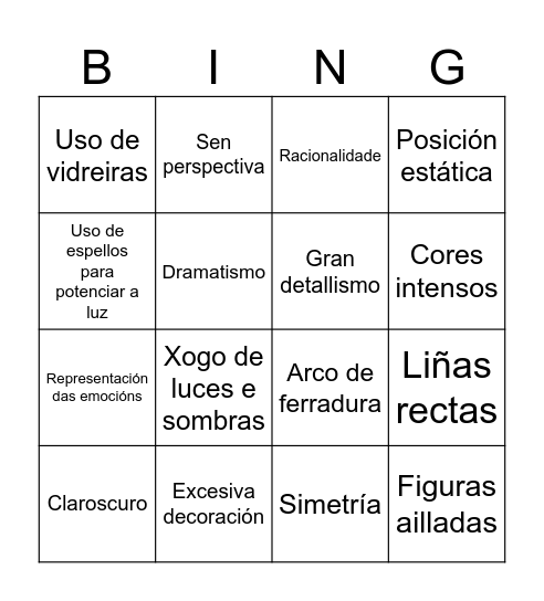 bingo Barroco Bingo Card