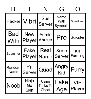 Deathrun 2 Go Bingo Card