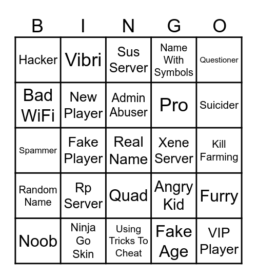Deathrun 2 Go Bingo Card