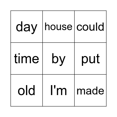 Red 3 Bingo Card