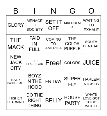 MOVIE BINGO Card