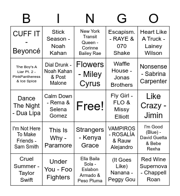 2023 in Review Bingo Card