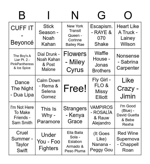 2023 in Review Bingo Card