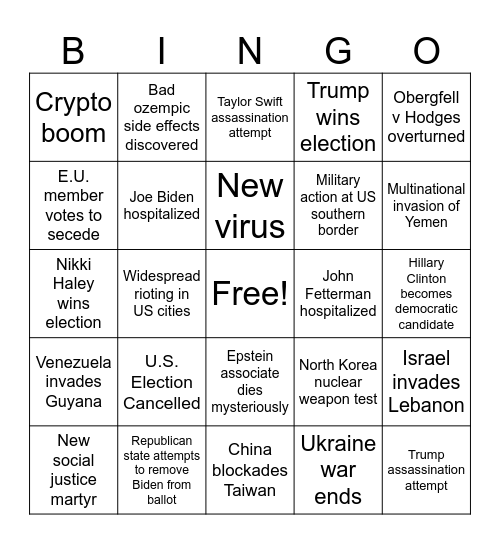 2024 Bingo Card