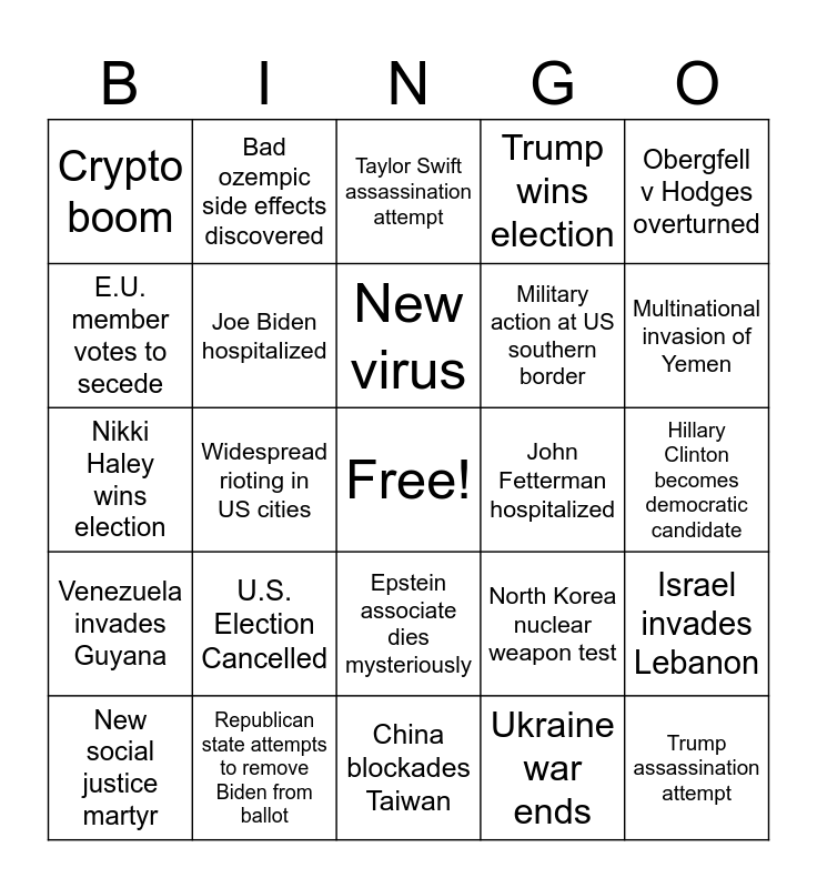 2024 Bingo Card   2024 Bingo 