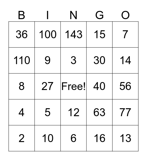 Similar Figures Bingo Card