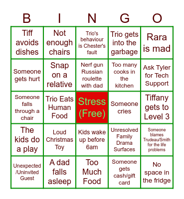 Siwy Holiday Bingo Card