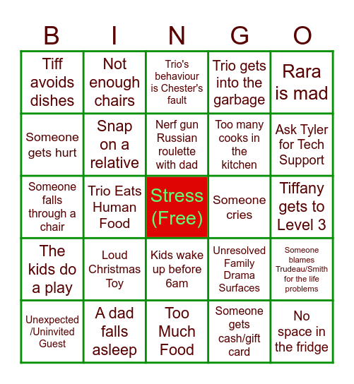 Siwy Holiday Bingo Card