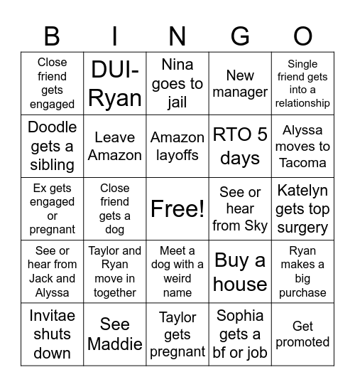 2024 Bingo - Personal Bingo Card