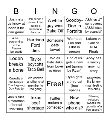 2024 Bingo Card