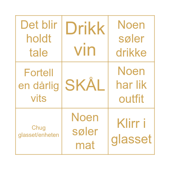 Nyttårs-bingo Card