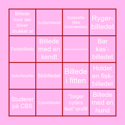 Tinder banko Bingo Card