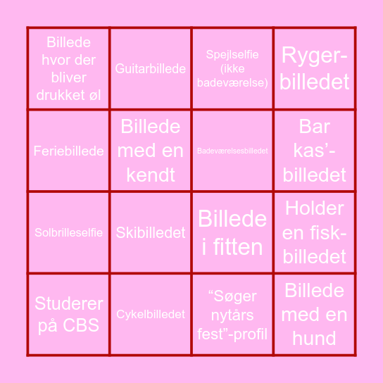 Tinder banko Bingo Card