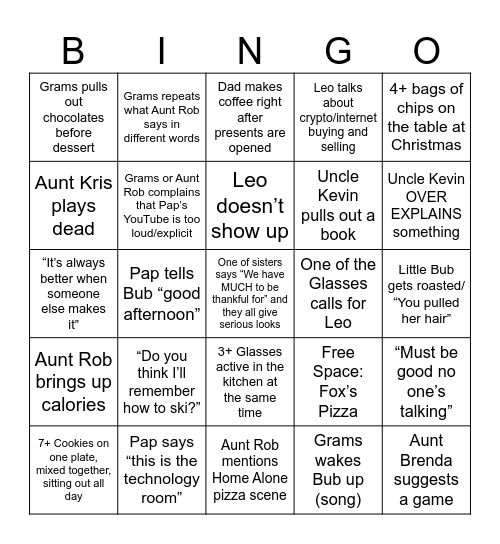 Christmas With the Halls Bingo Card