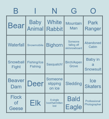 Rocky Mountain Bingo Card