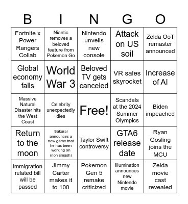 2024 Bingo Card