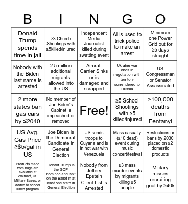 Fall of the Republic Bingo Card