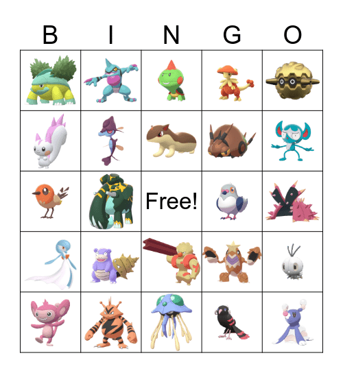 2024 Shiny Pokemon Bingo Card