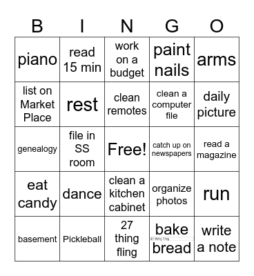 week 1 Bingo Card