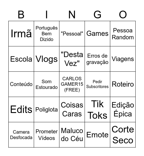 CARLOSGAMER15 Bingo Card