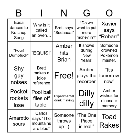 New Years 23/24 Bingo Card