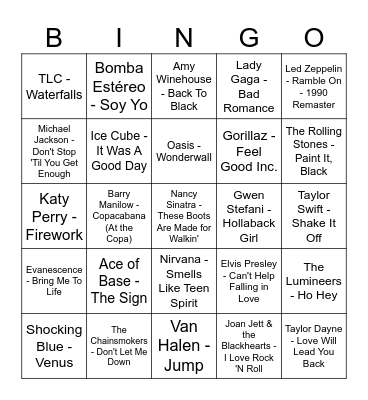 Music Bingo by DJ Dallas Wonderland Bingo Card