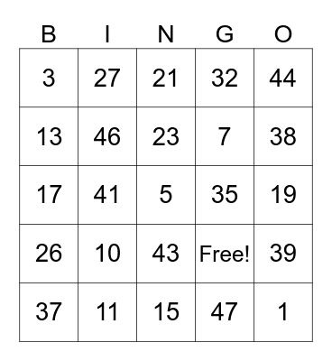 BINGO 2024 Bingo Card