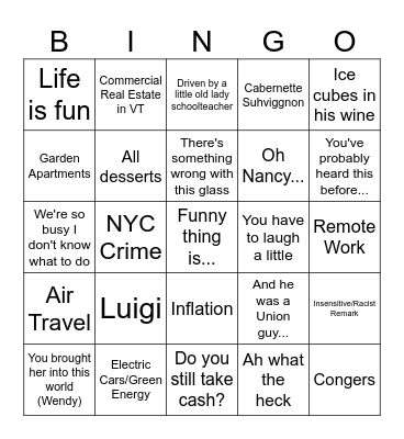 Carl Bingo Card