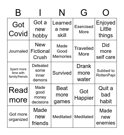 2023 Bingo Card