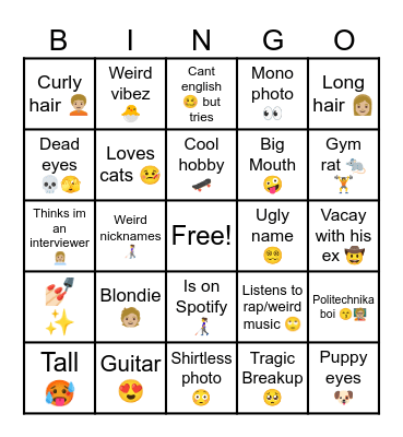 ✨Tinder boisss✨ Bingo Card