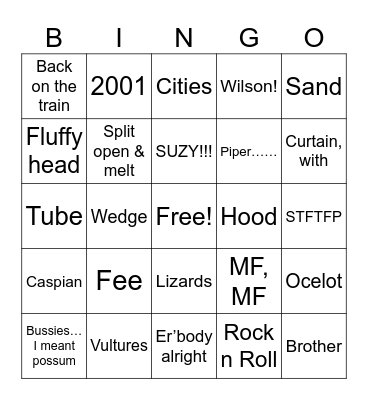 Phish Bingo Card