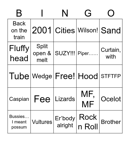 Phish Bingo Card