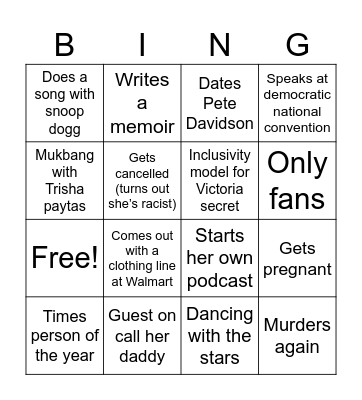 Gypsy Rose 2024 BINGO Card Bingo Card