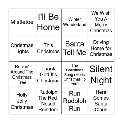 Jule musik bingo Card