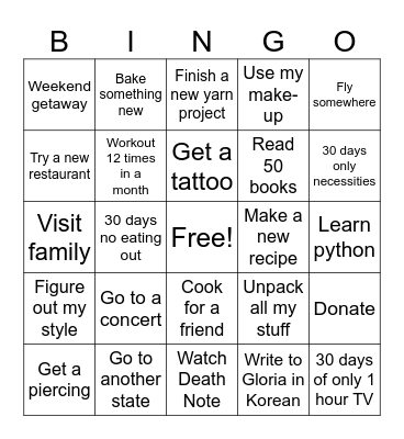 2024 Bingo Card