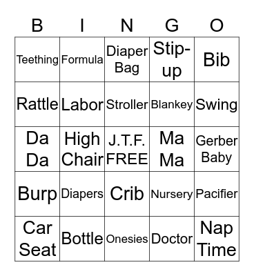 BABY BINGO Card