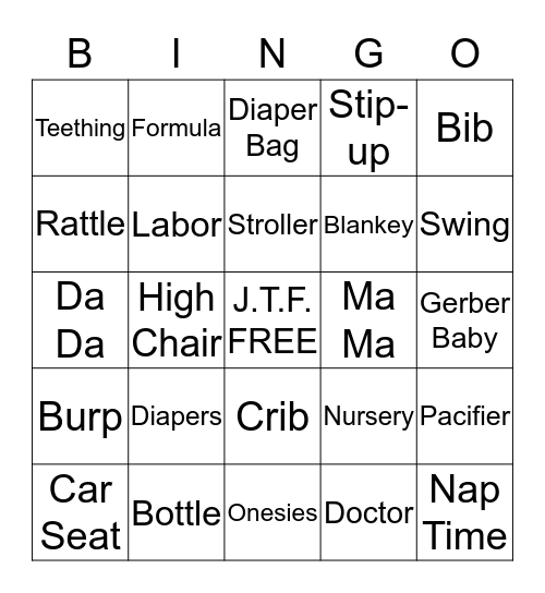 BABY BINGO Card