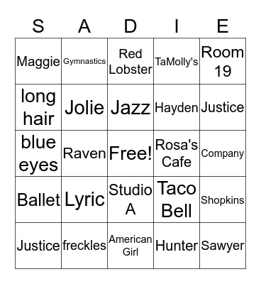 Happy Birthday Bingo Card