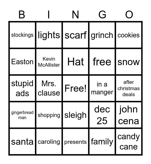 easton ...? Bingo Card