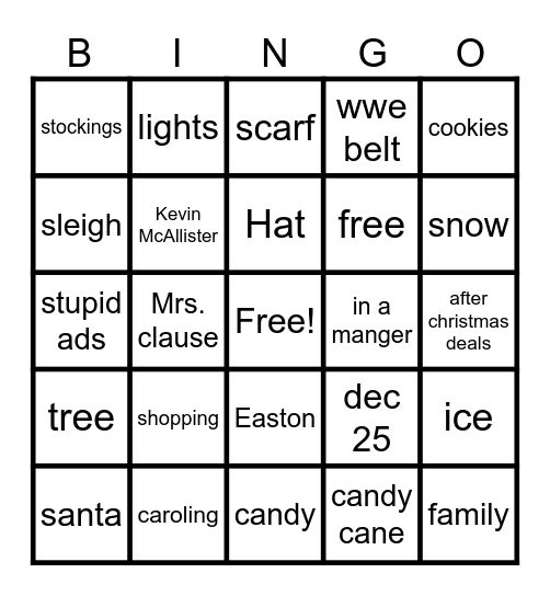 easton ...? Bingo Card