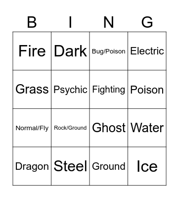 Type Bingo! Bingo Card