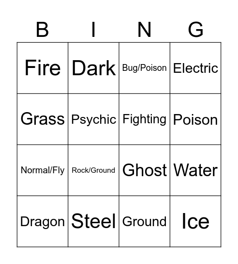 Type Bingo! Bingo Card