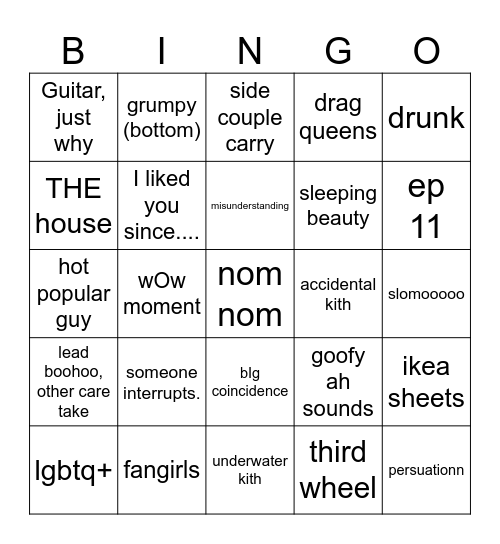 B L Bingo Card