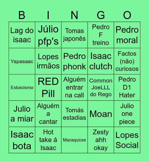 Disco Bingo Card